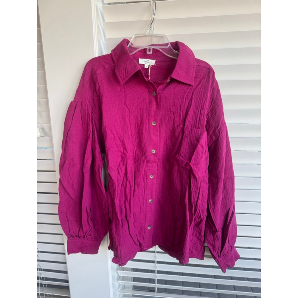 Entro Fuchsia Button Down Shirt Women's